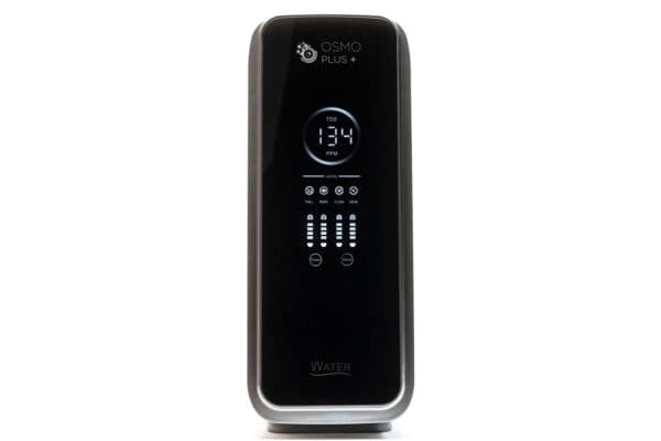 High-tech water purifier device with digital touch screen display, advanced filtration controls, and purification status indicators, perfect for clean, safe drinking water at home or office.