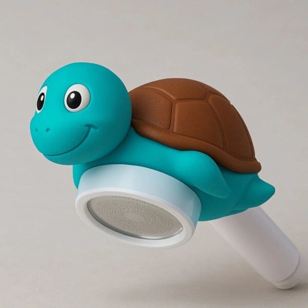 Cute turtle-shaped air purifier with a smiling face and a brown shell, designed for children’s room air quality improvement. Perfect for creating a friendly and healthy environment.