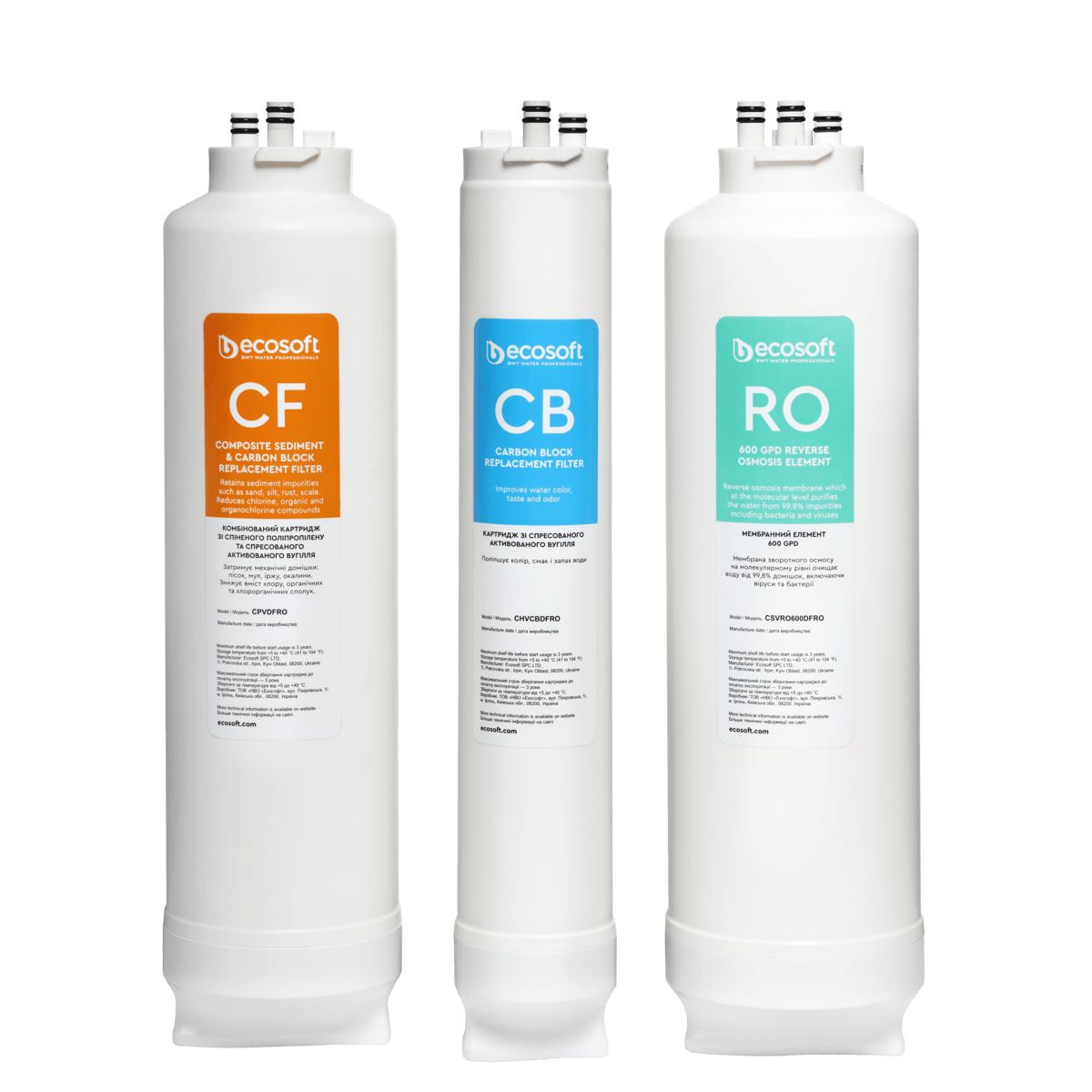 Ecosoft filtrų komplektas su membrana skirtas CROSS 90 filtrams - Image 2
