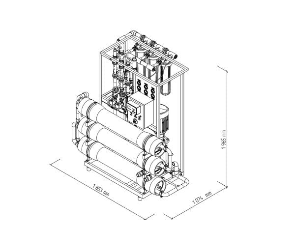 „Ecosoft INOX 8“ RO sistema MO3 (3-4 m3/h) su ‚Econnect‘, be membranų - Image 4