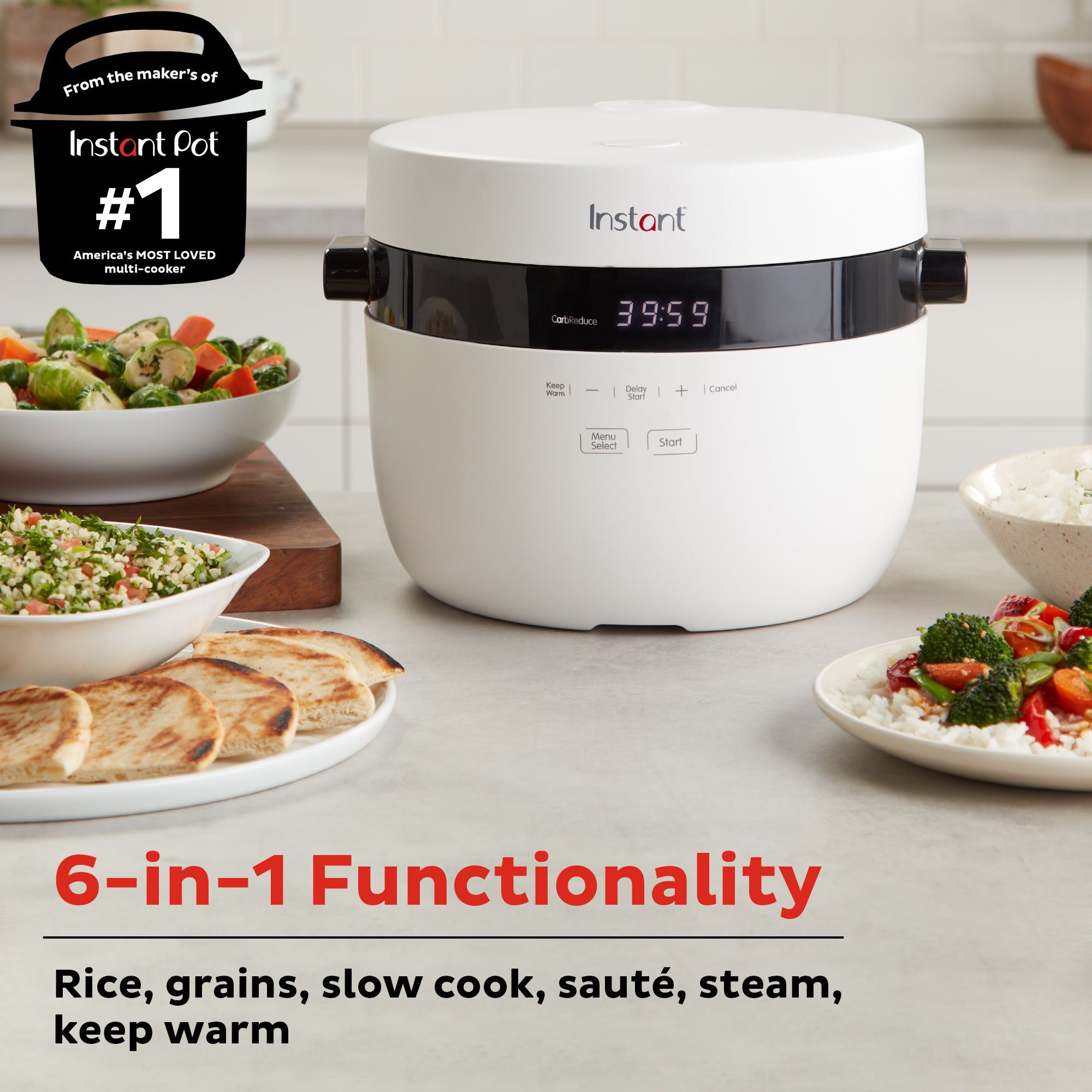 Greitpuodis - Instant Pot® ryžių, kruopų viryklė ir garintuvas (2,8 l) - Image 2