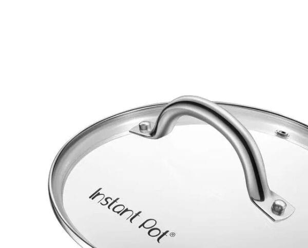 Stainless steel lid with handle for instant pot, durable kitchen accessory for pressure cooker protection and convenience.