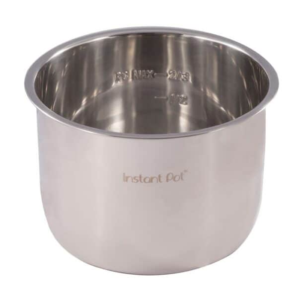Stainless steel pet food bowl with "Instant Pet" branding, durable and easy to clean, ideal for dogs and cats.