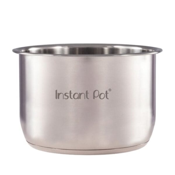 Stainless steel Instant Pot inner cooking pot for pressure cookers and multi-cookers, durable and easy to clean.