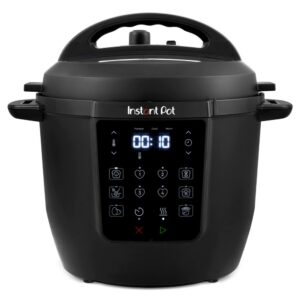 Modern black instant pot with digital touch display and multiple cooking modes for convenient meal preparation. Perfect for fast, easy, and versatile cooking at home.