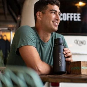 INSULATED STAINLESS STEEL WATER BOTTLE WITH FILTER LIFESTRAW GO (GREY 650 ML)