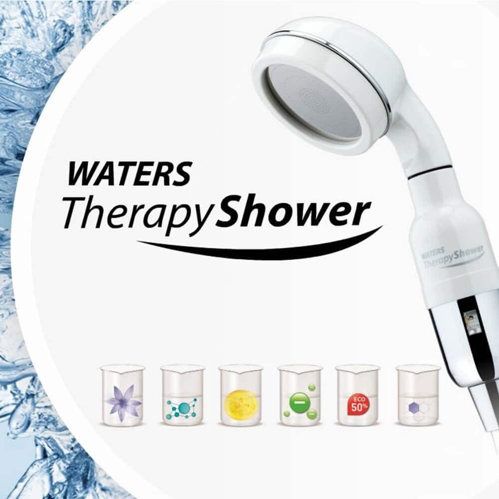 Filtered water therapy shower with customizable mineral and aroma infusions, eco-friendly design, ideal for natural skin and wellness benefits, available at FilterPlace.lt.