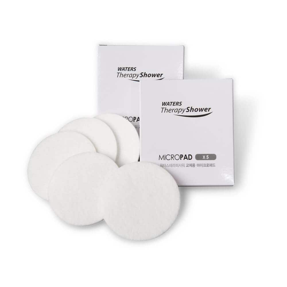 Microfiber filter pads for shower water purification, replacement filter media, soft white replacement filters for home shower filters, water treatment accessories for better water quality.