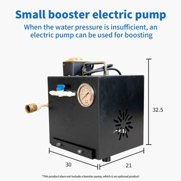 Filterplace.eu small booster electric pump for water pressure enhancement compact industrial water pump with pressure gauge and inlet/outlet connections.