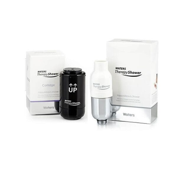 Aluminum shower filter replacement cartridge for water purification.