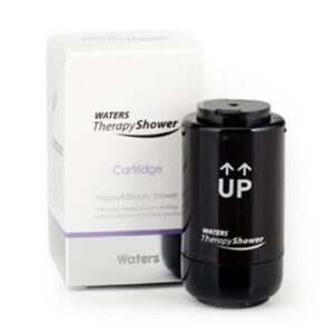 Cartridge for waters therapy shower, black water filter cartridge, shower water purification, water treatment, wellness shower filter device.