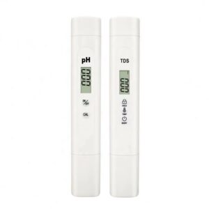 Digital pH and TDS water tester pens for accurate water quality measurement, suitable for home, laboratory, and outdoor use. Compact and easy to use for testing drinking water, aquariums, and hydroponics.